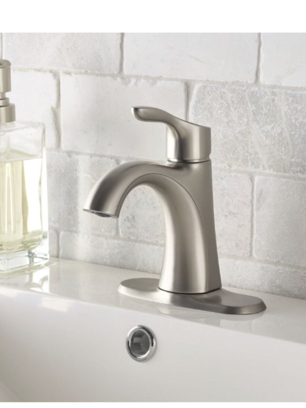 Better Homes & Gardens Simple Flair Single Hole Bathroom Faucet – Satin Nickel